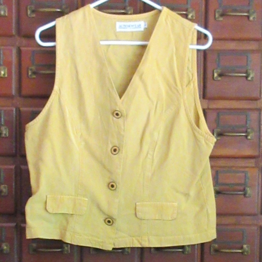 Mustard Yellow Tencel Top Vest Large